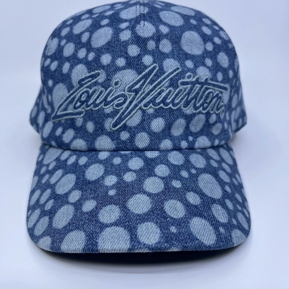 New Condition: Louis Vuitton x Yayoi Kusama Denim Cap with Dot Pattern